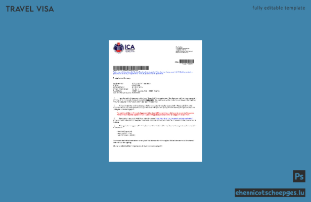 Singapur-Visumgenehmigungsschreiben in Word- und PDF-Formaten – Beispielvorschau